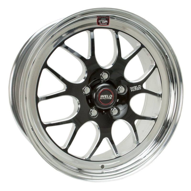 Weld S77 18×5.5 / 5×4.5 BP / 3.2in. BS Black Wheel (Medium Pad) – Non-Beadlock