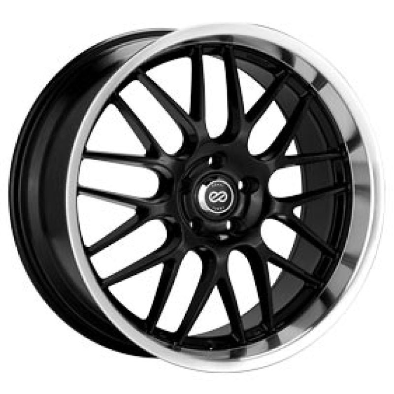 Enkei Lusso 18×8 45mm Offset 5×112 Bolt Pattern 72.6 Bore Black w/ Machined Lip Wheel
