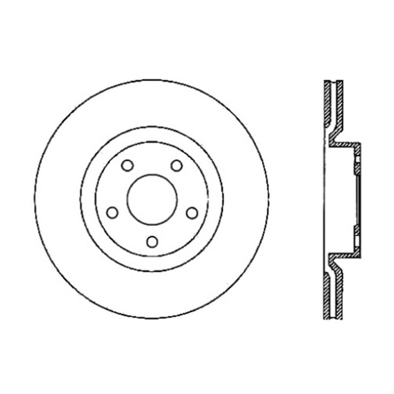 StopTech Power Slot 05-07 Cadillac XLR / 06-09 Chevy Corvette Front Left Drilled & Slotted Rotors