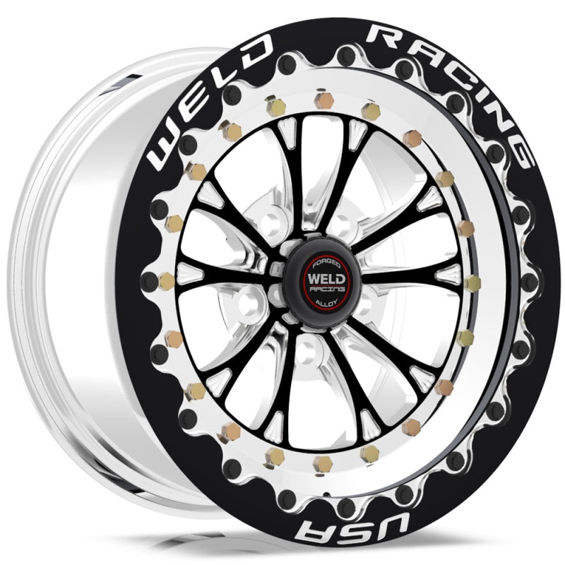 Weld Vitesse 15×10 / 5×4.75 BP / 6.5in. BS Black Wheel – Black Single Beadlock MT