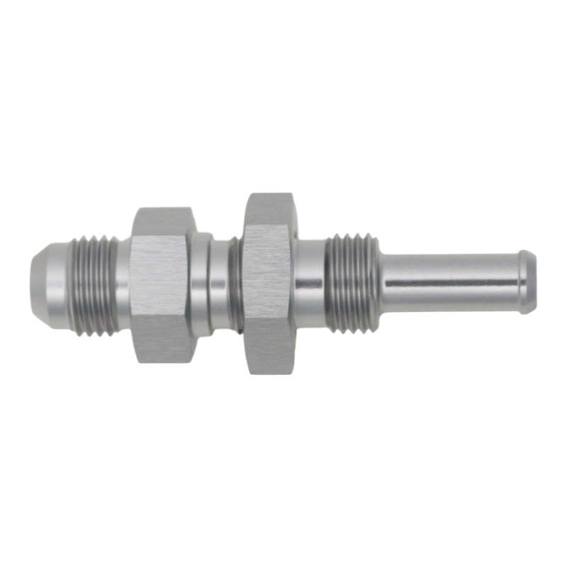 DeatschWerks 6AN Male Flare to Straight 5/16in Single Hose Barb – Anodized DW Titanium