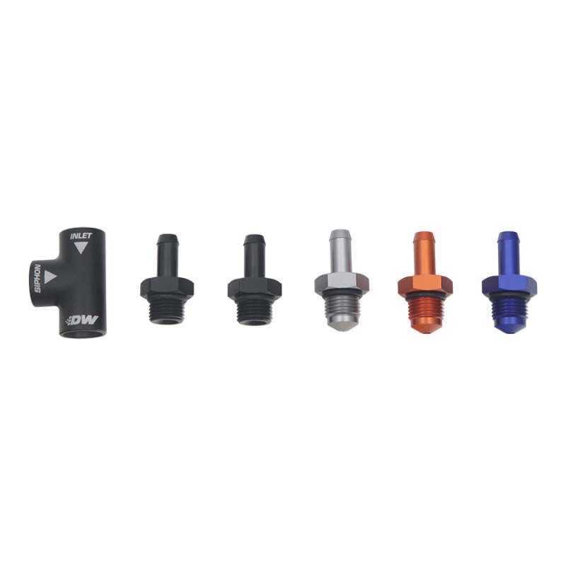 DeatschWerks Universal Venturi Siphon Jet 5/16in Hose Barb to 6AN ORB Female – Anodized Matte Black