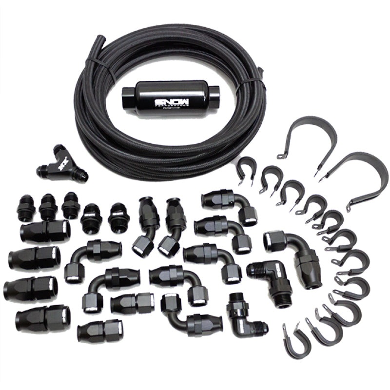 Snow Performance 10AN Braided Stainless Fuel Line Kit – Black Line