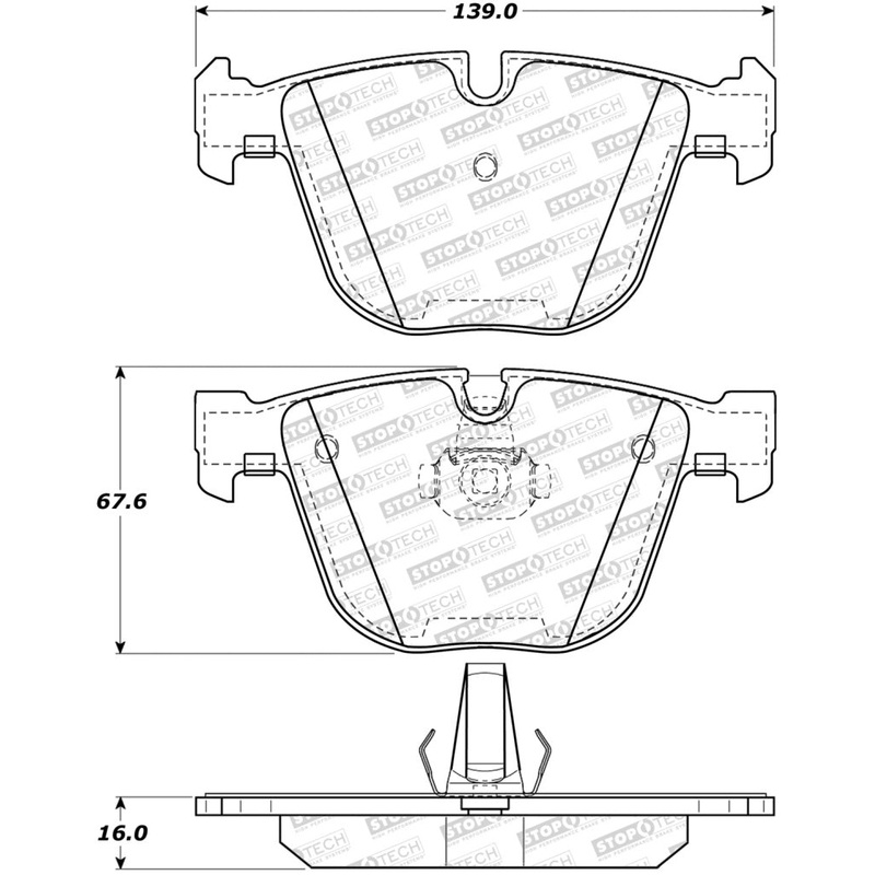 StopTech 10-16 BMW 5-Series Sport Performance Rear Brake Pads