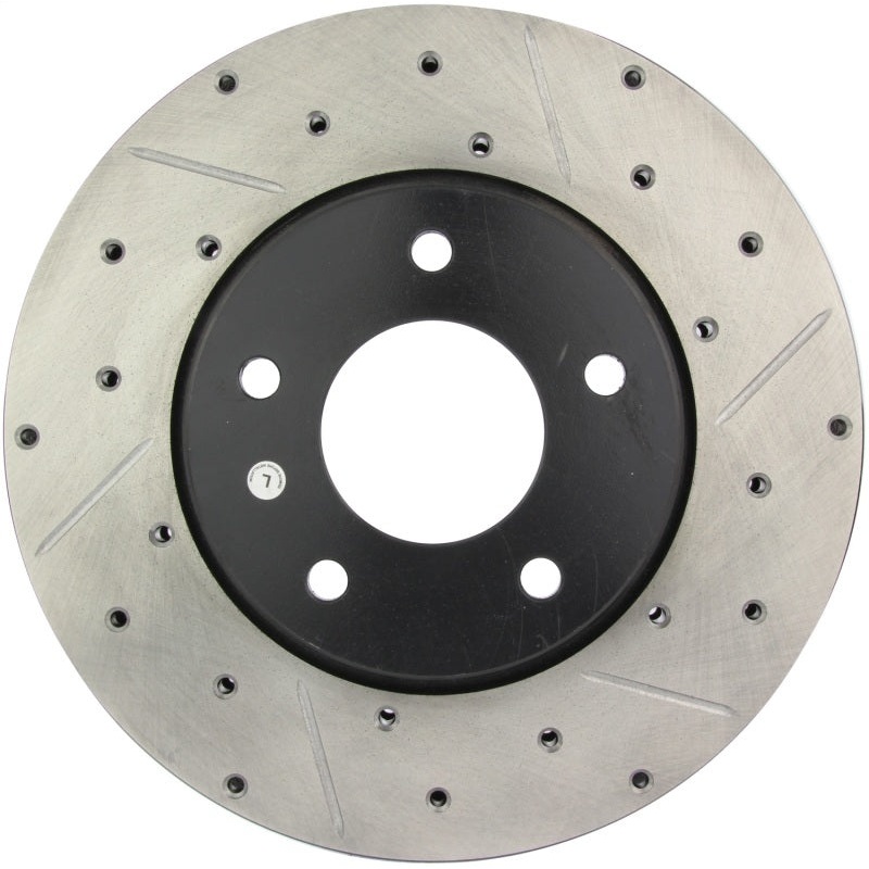 StopTech 98-03 Jaguar XJ8/Vanden Plas / 98-01 XJs / 97-99 XK8 Slotted & Drilled Left Front Rotor