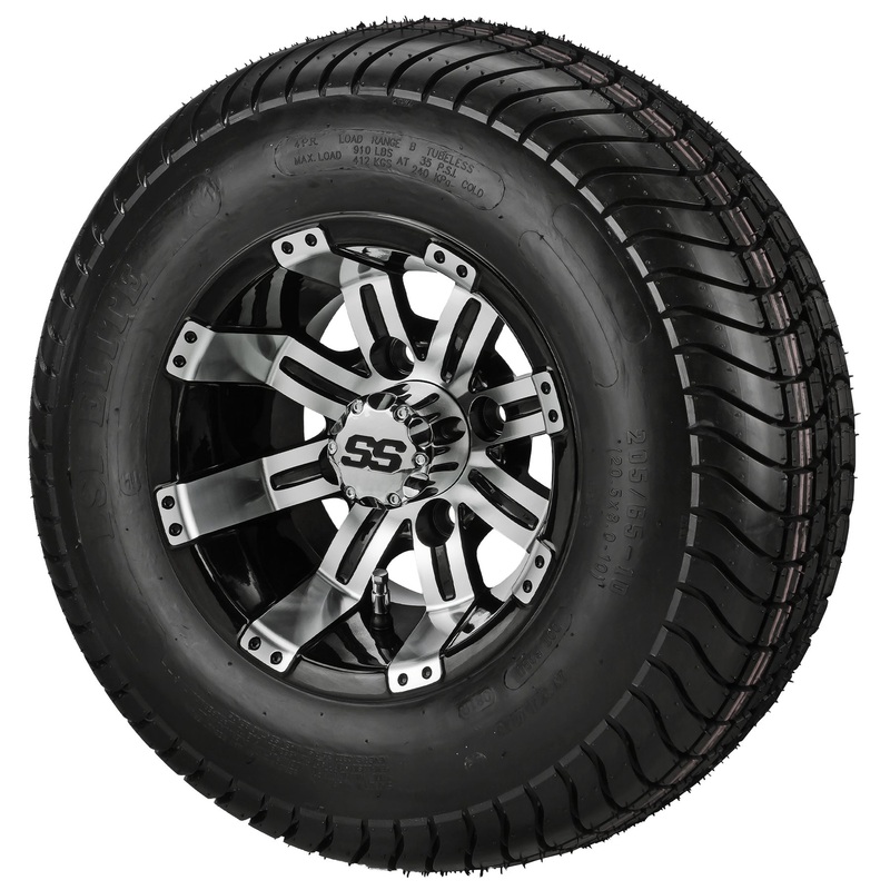 LSI 10″ Casino Black & Machined Wheel and Low Profile Tire Combo