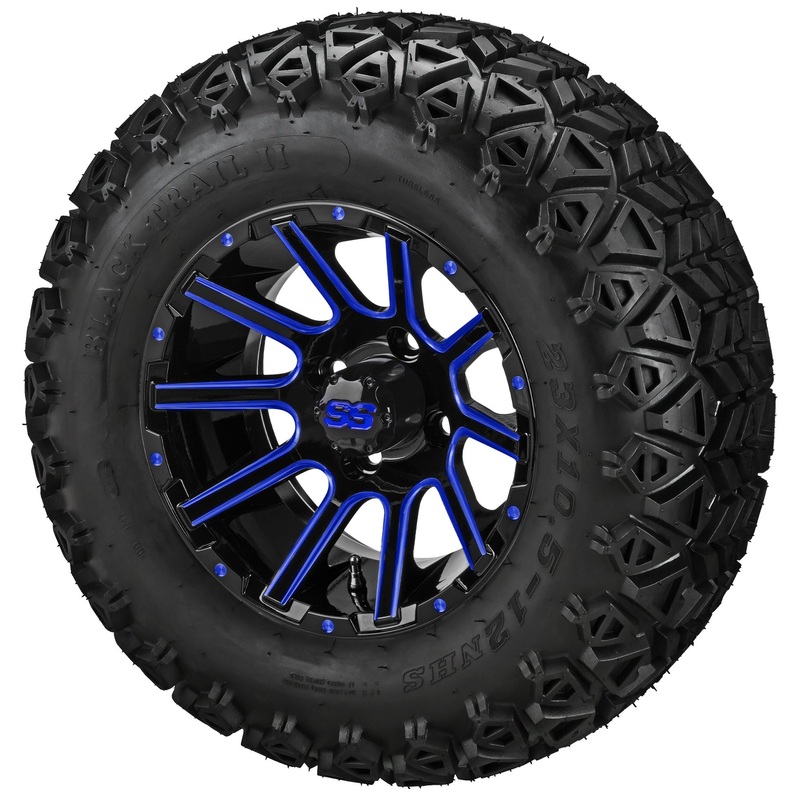 LSI 12″ Venom Black & Blue Wheel and Lifted Tire Combo