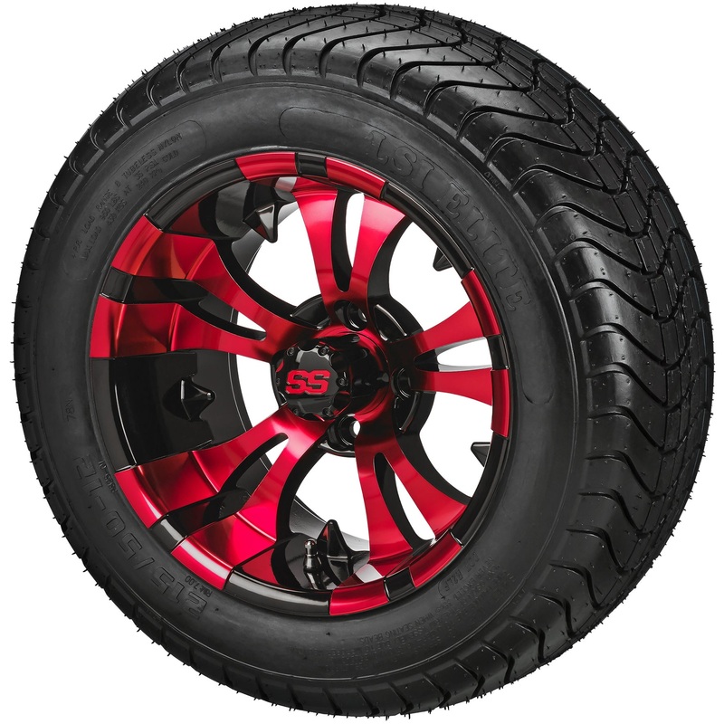 LSI 12″ Warlock Black & Red Wheel and Low Profile Tire Combo