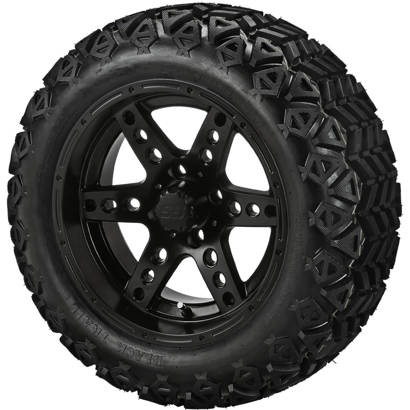 LSI 14″ Chaos Matte Black Wheel and Lifted Tire Combo