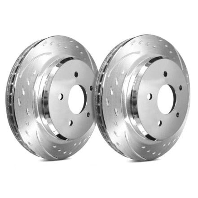 SP Performance Diamond Slot Zinc Front Rotors (Pair) Subaru STI 2004