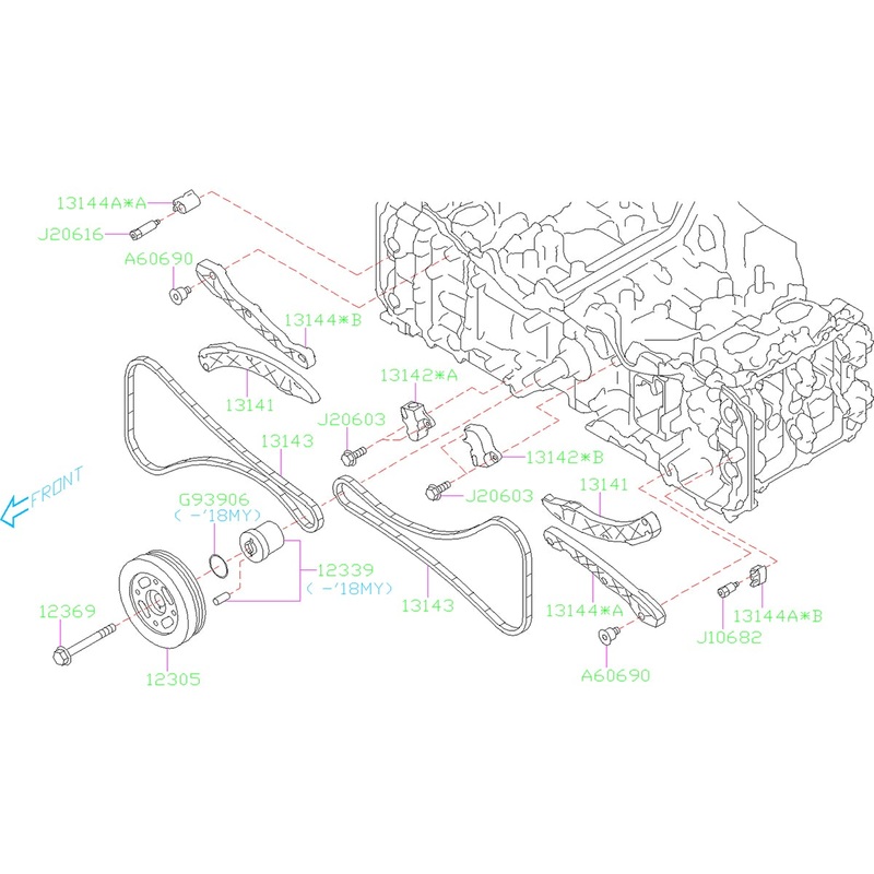 Subaru OEM Engine Timing Chain Tensioner 13142*B – 15-21 WRX