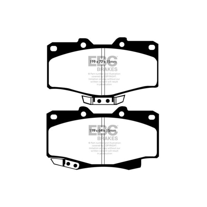 EBC 90-91 Toyota 4 Runner 2.4 Yellowstuff Front Brake Pads
