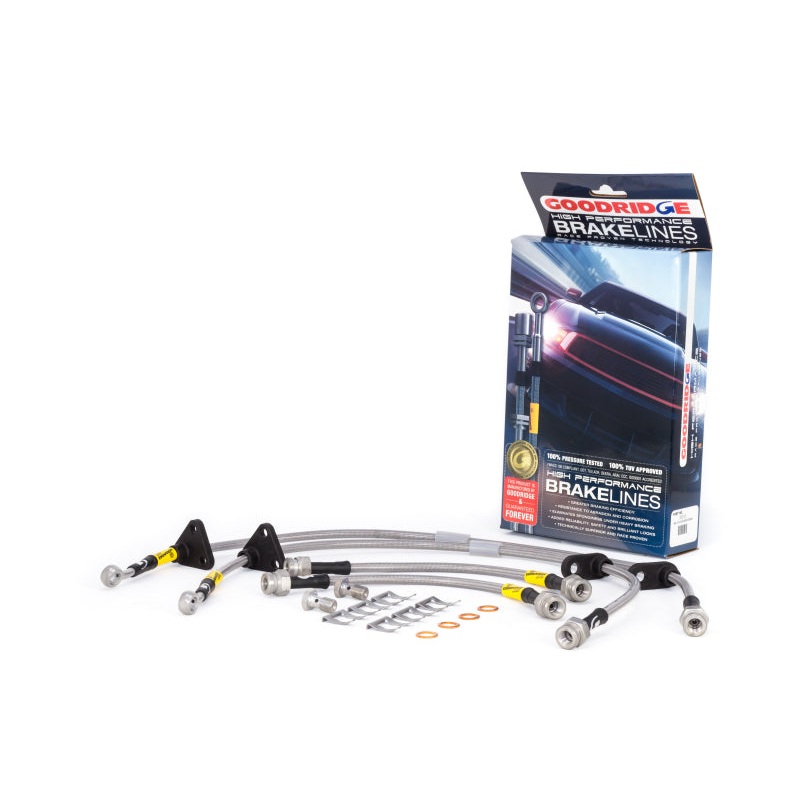 Goodridge 89-91 Honda Civic/CRX (w/Rear Drum) Stainless Steel Brake Line Kit
