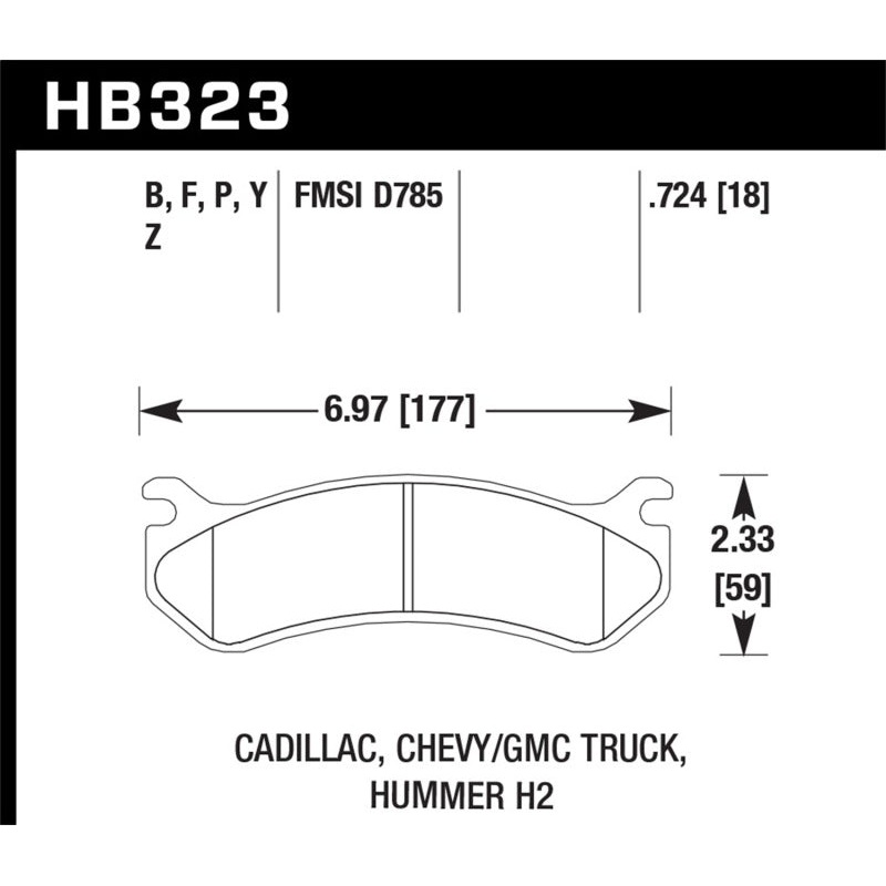 Hawk 06 Chevy Avalanche 2500 / GMC Truck / Hummer Super Duty Street Rear Brake Pads