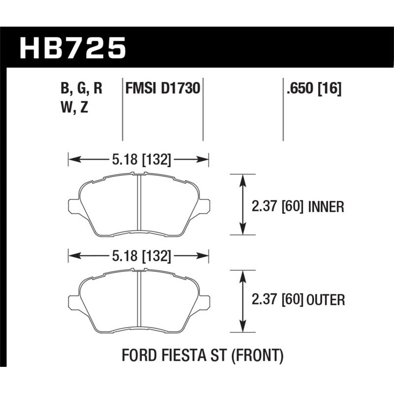 Hawk 14-16 Ford Fiesta ST HP+ Street Front Brake Pads