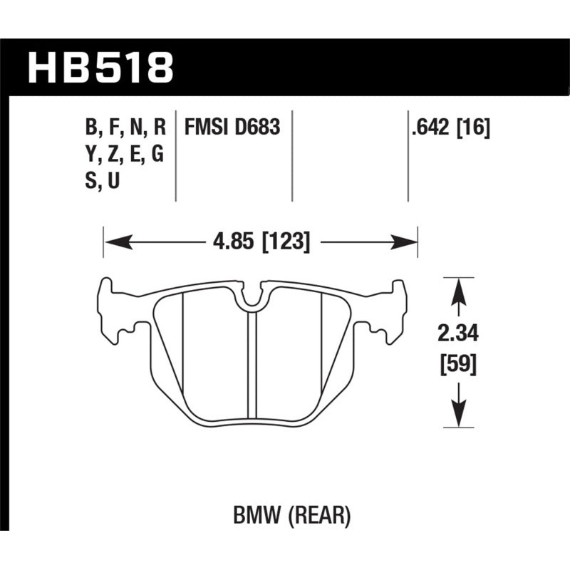 Hawk BMW Rear DTC-70 Race Brake Pads