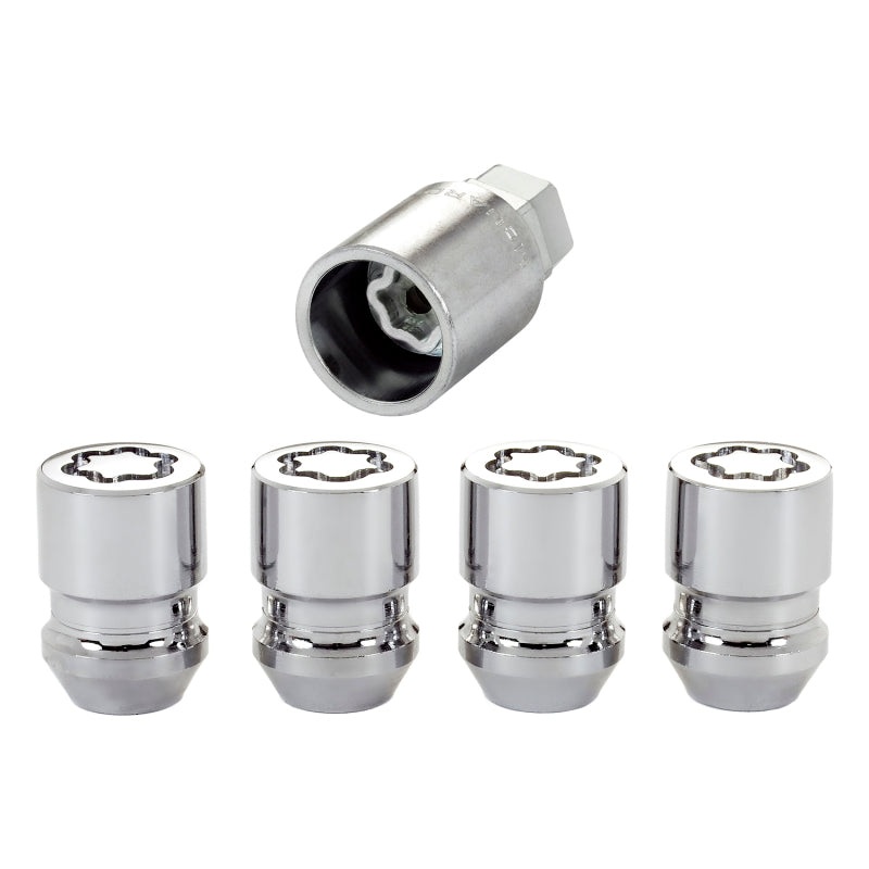 McGard Wheel Lock Nut Set – 4pk. (Cone Seat) M12X1.25 / 19mm & 21mm Dual Hex / 1.28in. L – Chrome