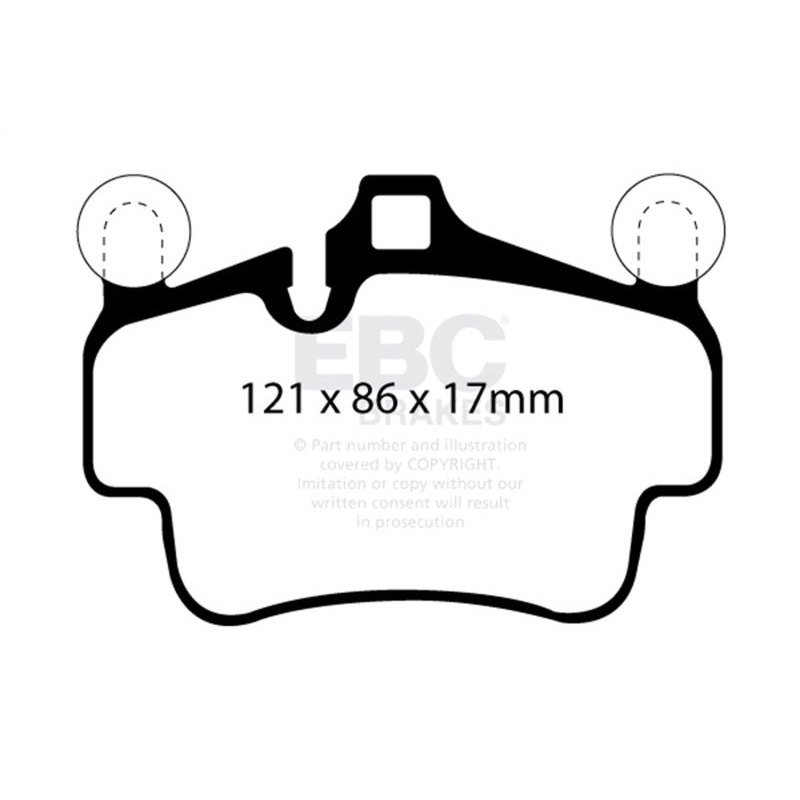EBC 07-08 Porsche 911 (997) (Cast Iron Rotor only) 3.6 Carrera 2 Redstuff Front Brake Pads