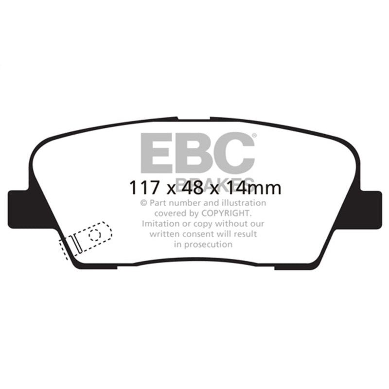 EBC 11+ Hyundai Equus 4.6 Redstuff Rear Brake Pads