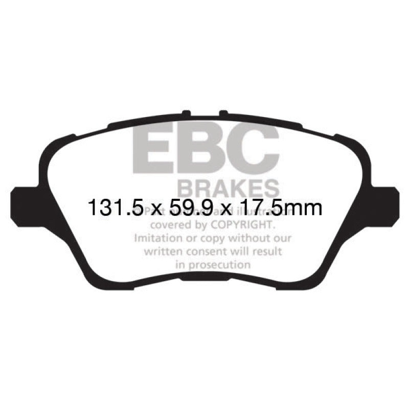 EBC 13+ Ford Fiesta 1.6 Turbo ST Redstuff Front Brake Pads