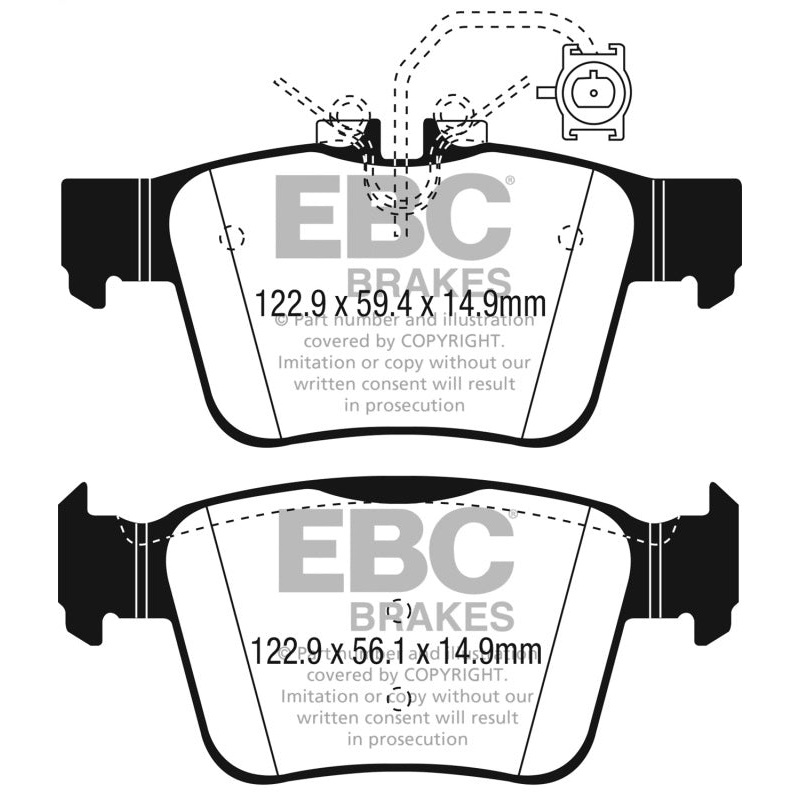 EBC 17+ Alfa Romeo Giulia 2.0L Turbo Ultimax Rear Brake Pads