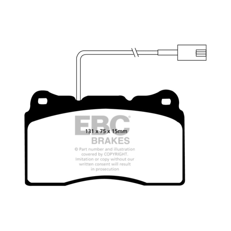EBC 2014-2016 Maserati Ghibli 3.0L Twin Turbo (330) Yellowstuff Front Brake Pads