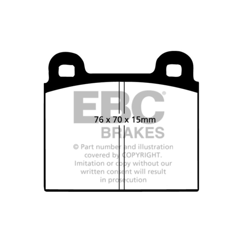 EBC 70-75 Alfa Romeo Montreal 2.6 Redstuff Front Brake Pads
