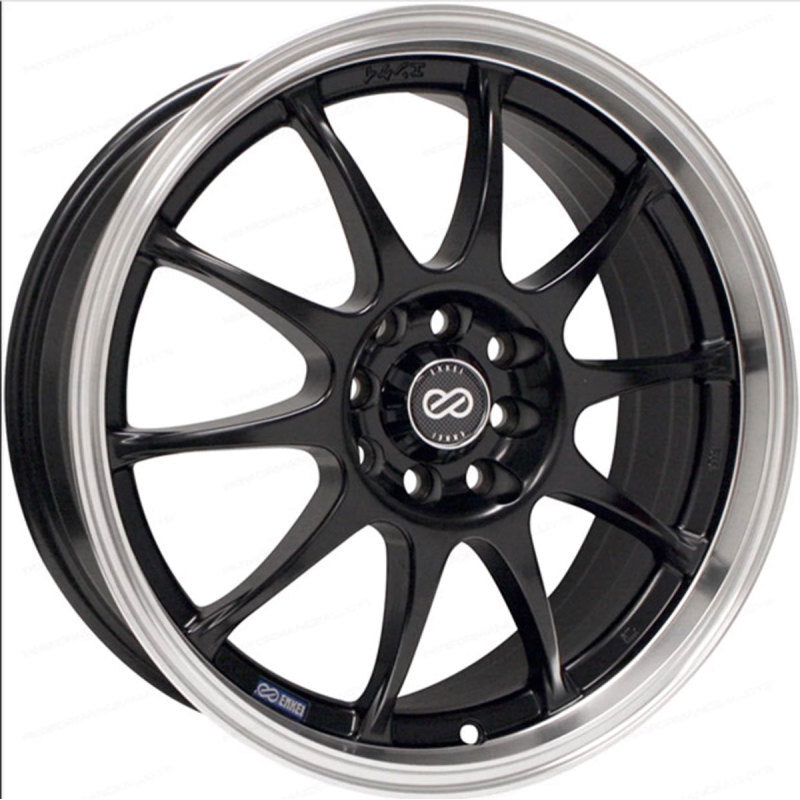 Enkei J10 15×6.5 5×100/114.3 38mm Offset 72.62mm Bore Dia Matte Black w/ Machined Lip Wheel