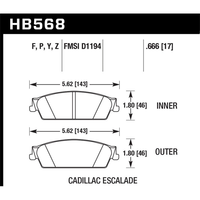 Hawk 07 Chevy Tahoe LTZ LTS Rear Brake Pads