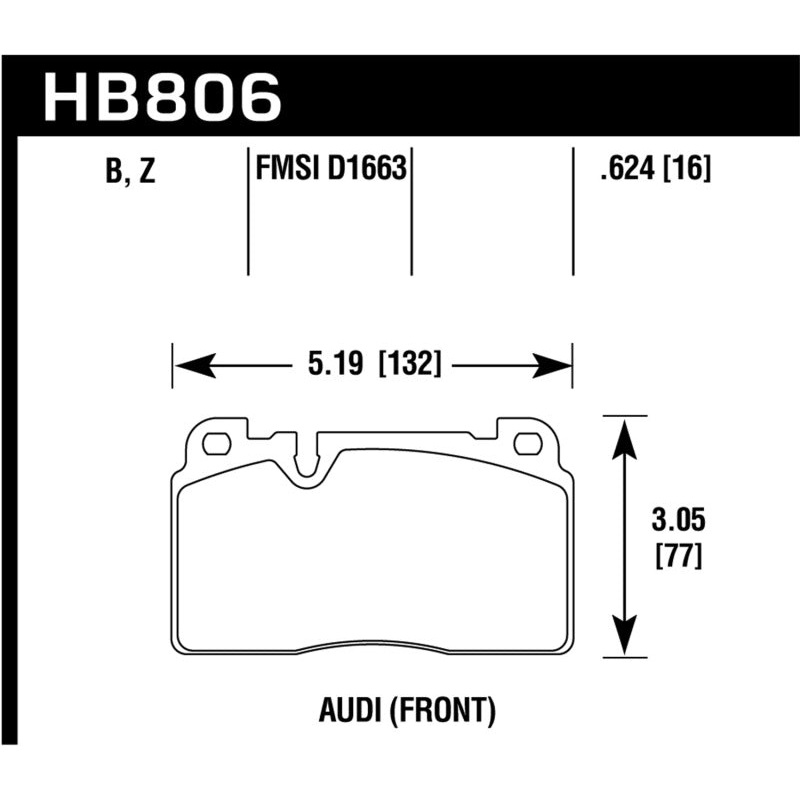 Hawk 16-17 Audi A6 HPS 5.0 Front Brake Pads