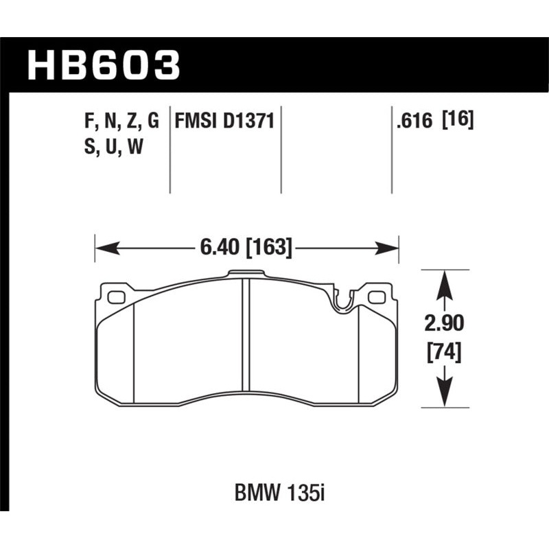 Hawk BMW 135i DTC-70 Race Front Brake Pads