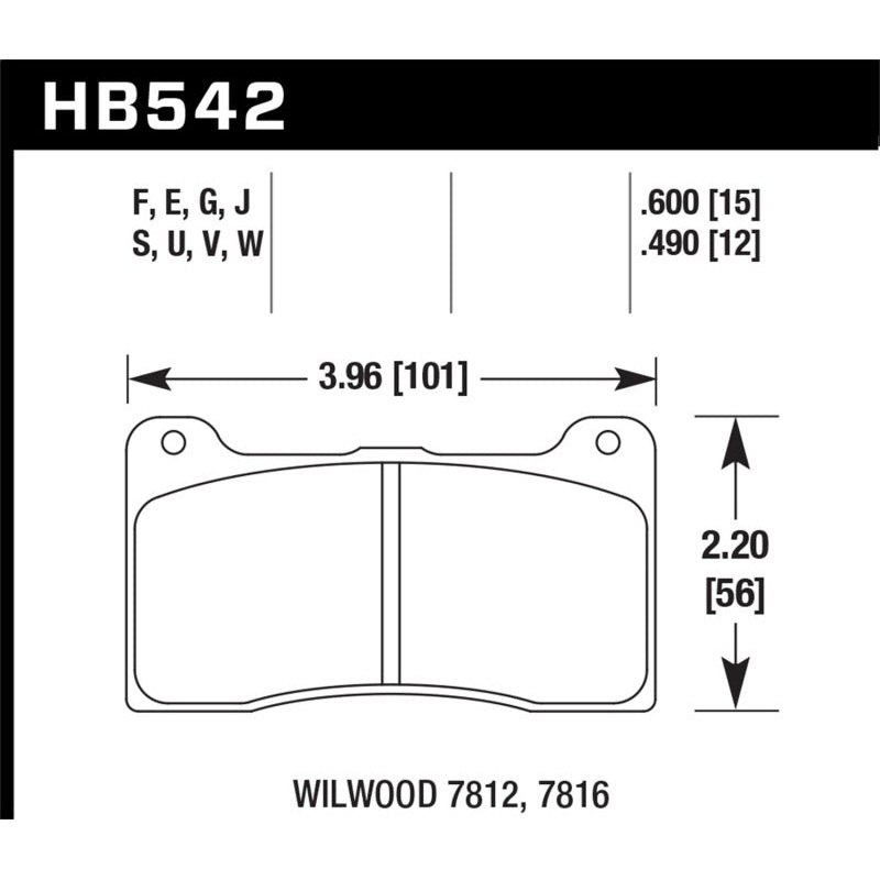 Hawk Wilwood Dynapro Narrow Mount/NDL/Radial Mount Billet DTC-60 Race Brake Pads