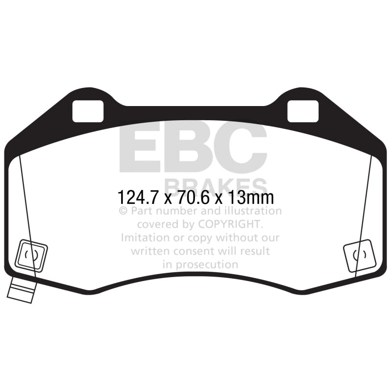 EBC 2017+ Fiat 124 Spider 1.4L Turbo Abarth Redstuff Front Brake Pads