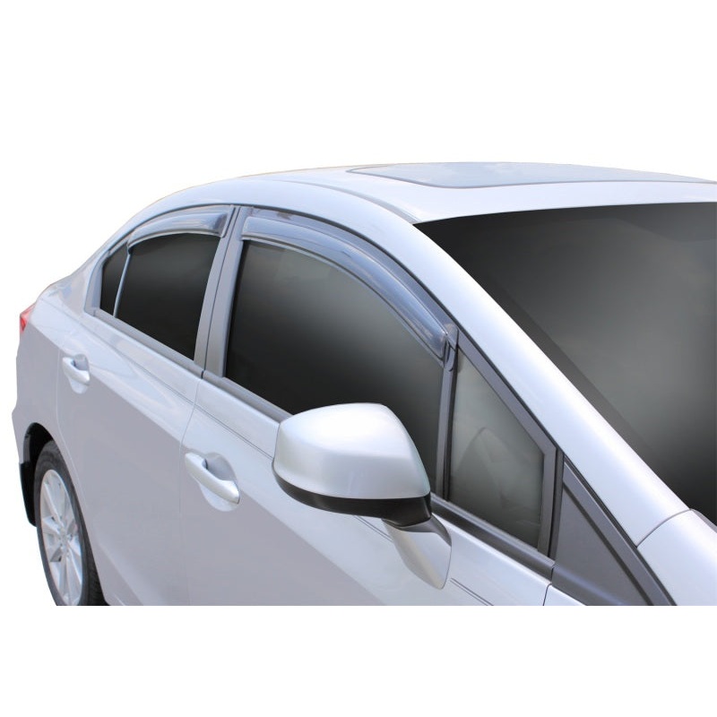 AVS 12-15 Honda Civic Ventvisor Outside Mount Window Deflectors 4pc – Smoke
