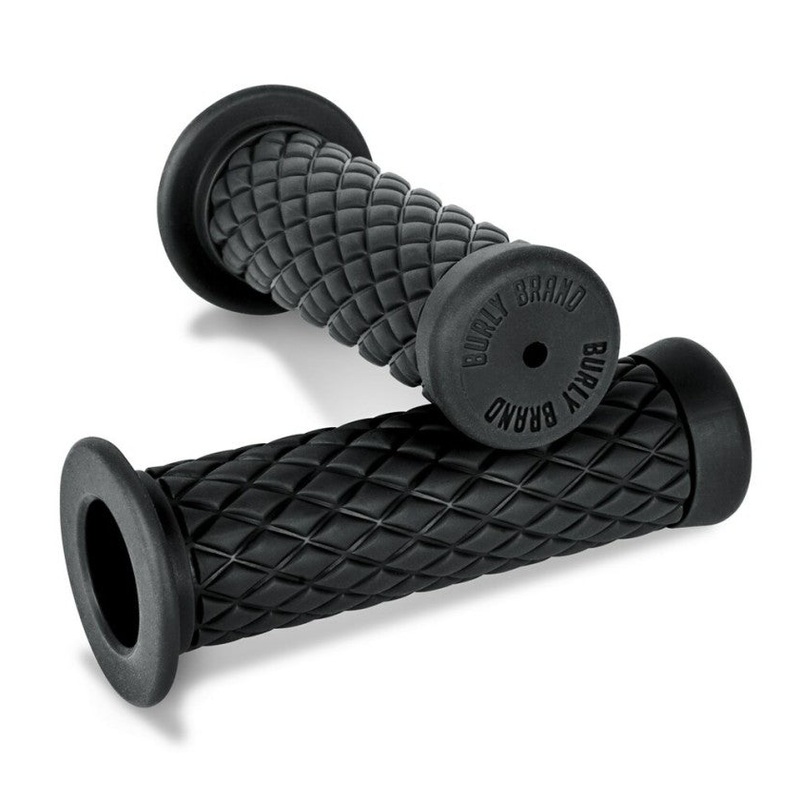 Burly Brand Rubber Diamondback Grips 1in – Black