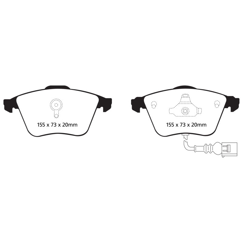 EBC 07-10 Audi TT Quattro 3.2 Redstuff Front Brake Pads