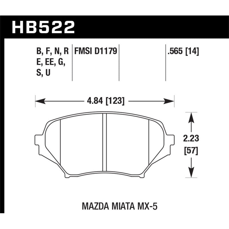 Hawk 06-11 Mazda Miata Mx-5 Front DTC-60 Race Brake Pads