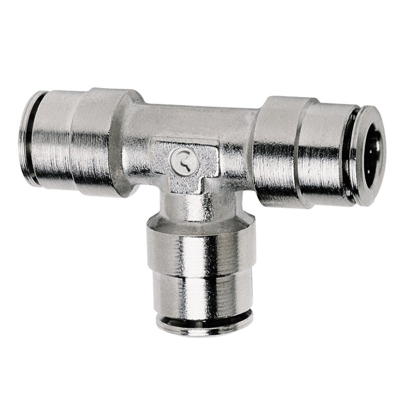 Firestone Union Tee 1/4in. Nickel Push-Lock Air Fitting – Single (WR17603461)