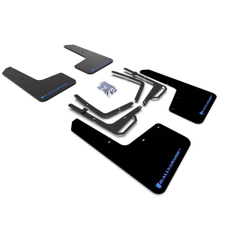 Rally Armor 2017-19 Ford Raptor Black UR Mud Flap Light Blue Logo