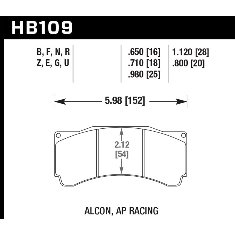Hawk Alcon TA-6 / AP Racing CP5060-2/3/4/5ST / AP Racing CP5555 HPS 5.0 Street Brake Pads