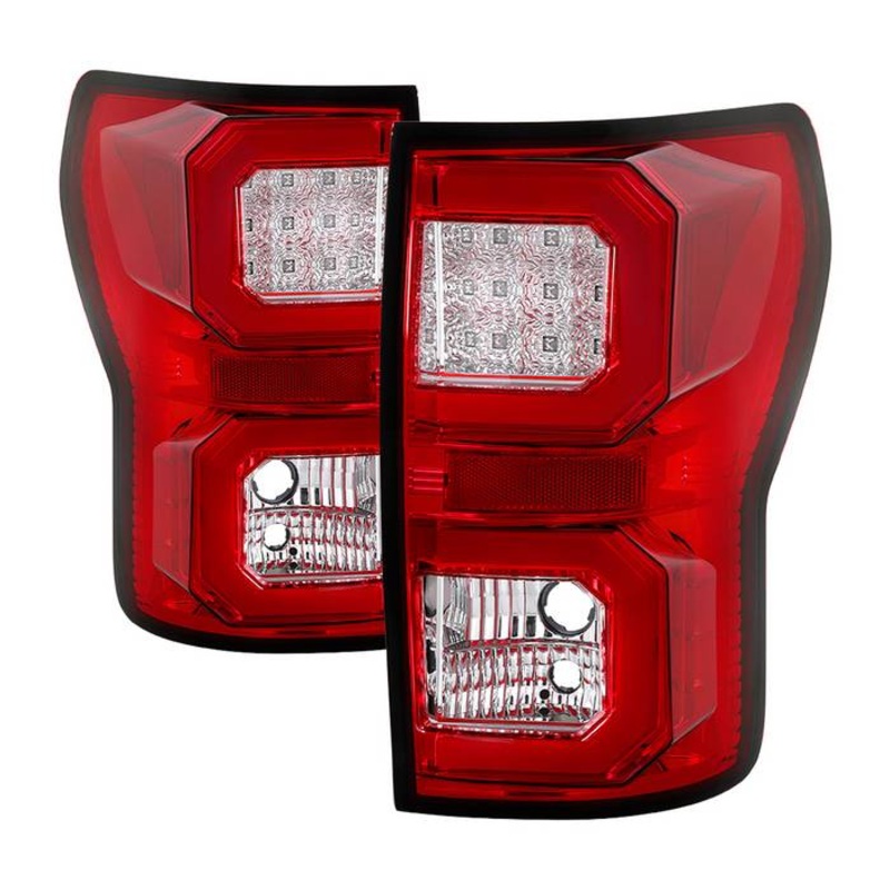 Spyder 2007-2013 Toyota Tundra V2 Light Bar LED Tail Lights – Red Clear