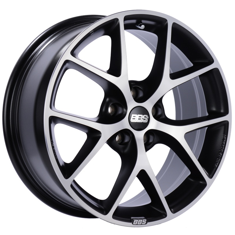 BBS SR 18×8 5×112 ET35 Satin Black Diamond Cut Face Wheel -82mm PFS/Clip Required