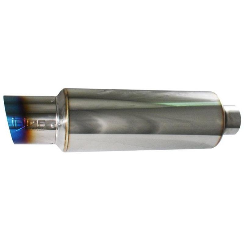 Injen 3″ Universal Muffler w/Titanium burnt rolled Tip and stainless steel resonated inner wall