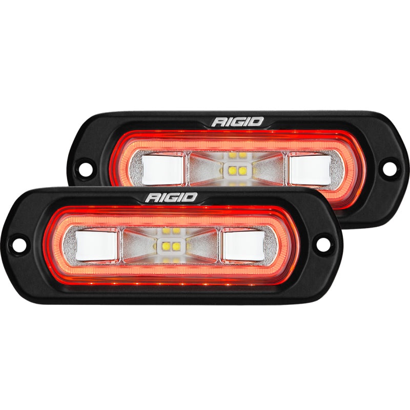 Rigid Industries SR-L Series Flush Mount LED Spreader Pair w/ Red Halo – Universal