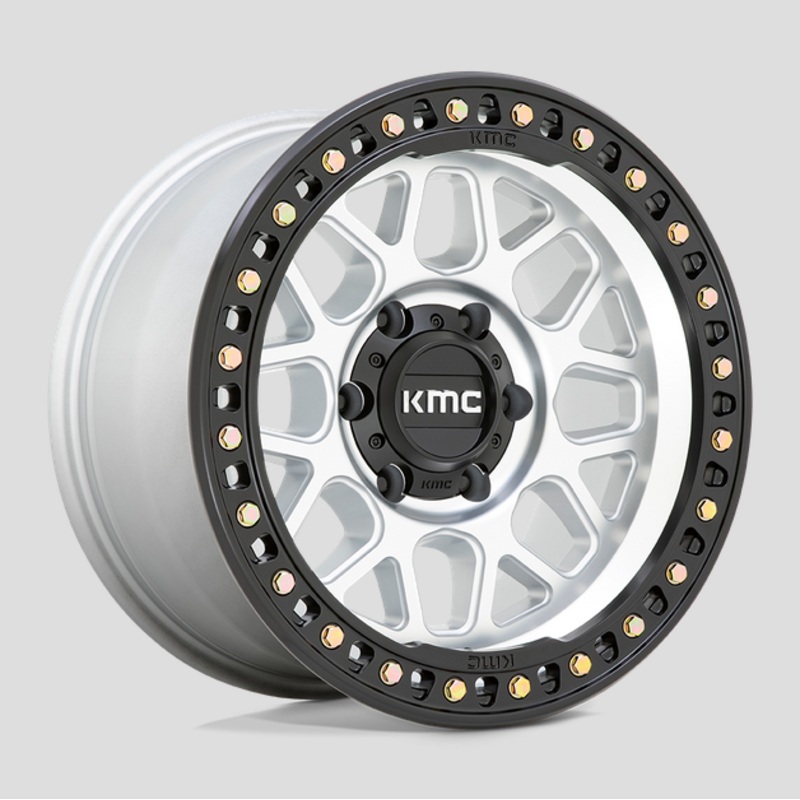 17×8.5 KMC GRS KM549 Machined w/Satin Black Lip