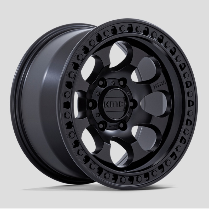 17×9.0 KMC Riot SBL KM550 Satin Black