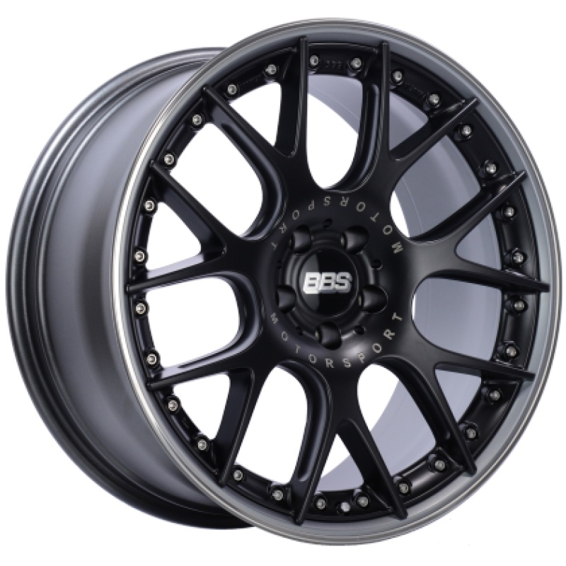 20×9.5 BBS CH-RII 5×120 ET40 Satin Black Center Platinum Lip SS Rim Prot Wheel