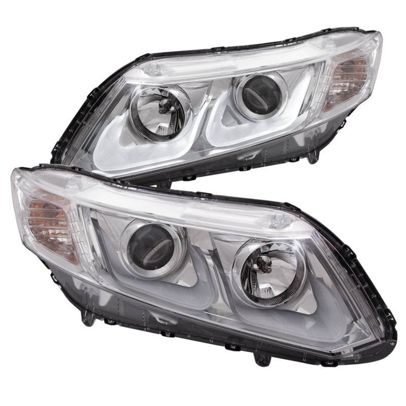 Anzo 2012-2013 Honda Civic 2 DR / 2012-2015 4 DR Projector Headlights U-Bar Chrome Clear