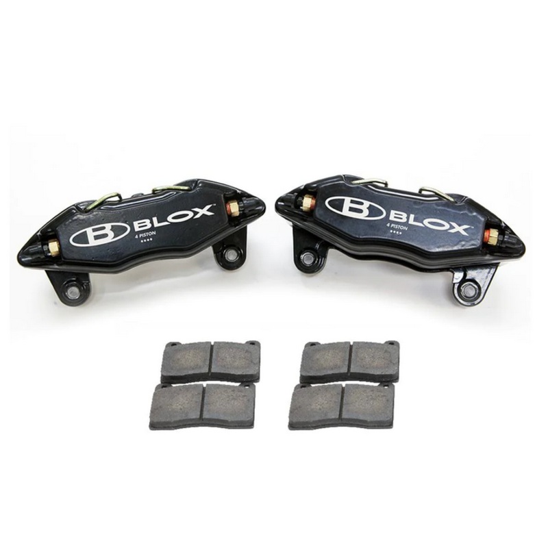 BLOX Racing Forged 4 Piston Calipers and Pads (Fits Honda/Acura 262mm Rotors)