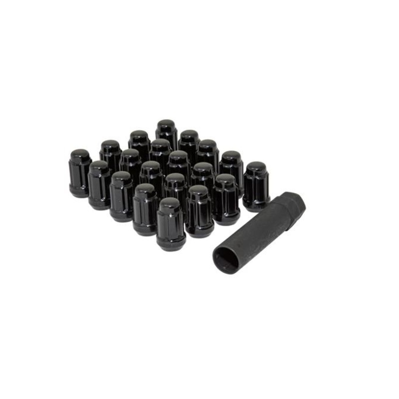 Gorilla Tuner Series Spline Lug Nut 12×1.50 Black 5 Lug Kit with Key (Set of 20)